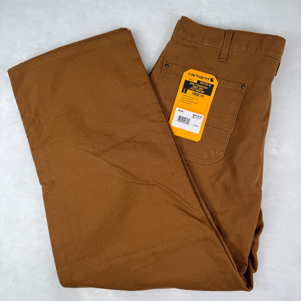 NWT Carhartt Double Knee Work Pants 36x30 Brown Loose Fit Utility Mens New